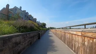 Jersey City, New Jersey - Hudson River Waterfront Walkway Port Liberté by Bicycle (8x Speed) (2020)