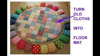 TURN old cloths into floor mat / door mat /carpet / old cloths reuse idea / area rug from old cloths