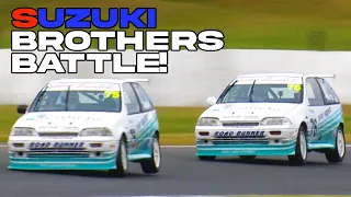 TWO WHEELING ACTION! Suzuki Swift GTi intense battle