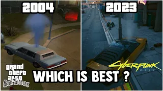 GTA SAN ANDREAS VS CYBERPUNK 2077 (PATCH 2.0) - WHICH IS BEST? - Physics and Details Comparison