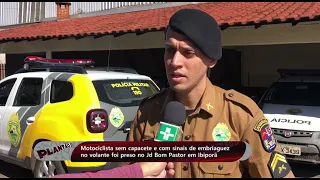 DIRIGINDO MOTO SEM CAPACETE E COM SINAIS DE EMBIRAGUEZ FOI PRESO EM IBIPORÃ