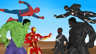 What if SuperHero: Hulk, Spiderman, IROMAN vs BLACK Hulk, BLACK Spiderman, BLACK IROMAN