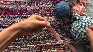 Twining rag yarn and fabric strips