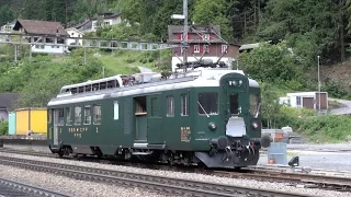 Le Gothard en train dans la cabine de conduite d'une locomotive