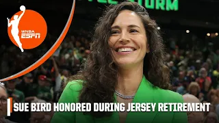 Sue Bird honored by Megan Rapinoe & Macklemore during jersey retirement ceremony | WNBA on ESPN