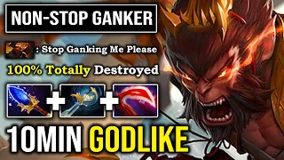 OMFG 10MIN GODLIKE Nonstop Ganker 23Kills Deso Monkey King Mid 100% Totally Destroyed DotA 2