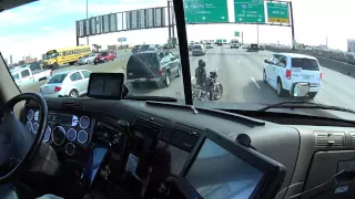 Trucker helps stranded motorcyclist in Chicago