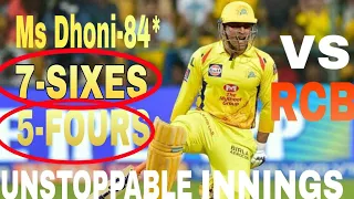 MS Dhoni Unstoppable Innings 84* Not out Vs RCB in Chinnaswamy stadium...Ms Dhoni Lovers..