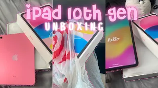 PINK iPad UNBOXING!🩷✨(10th Gen!) + Accessories!