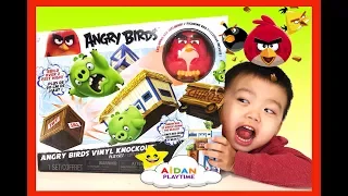 HUGE Angry Birds Vinyl Knockout Playset with Paw Patrol Balls!Aidan Playtime!