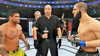 Gilbert Burns vs Khamzat Chimaev Full Fight - UFC 4 Simulation