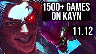 KAYN vs KHA'ZIX (JUNGLE) | 5/0/6, 1500+ games, 1.0M mastery, Rank 12 Kayn | BR Grandmaster | v11.12