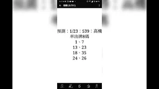 預測：1/23：今彩 539：高機率出牌8碼！（上期中3碼，15號、17號、19號）