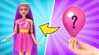 FACILE ! Comment faire 4 tenues de poupée tendance avec des ballons 🎈 Sans colle ni couture !