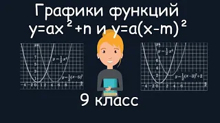 Графики функций y=ax²+n и y=a(x-m)². Алгебра, 9 класс