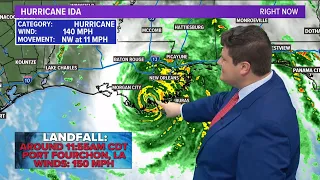 Hurricane Ida makes landfall as a Category 4 storm bringing dangerous winds & storm surge