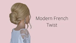 Modern French Twist Updo Tutorial | French Roll Bridal Hairstyle