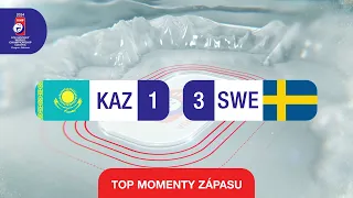KAZACHSTAN vs. ŠVÉDSKO | 1:3 | IIHF Majstrovstvá sveta 2024 - Highlighty zápasu