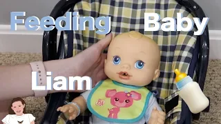 Feeding Baby Alive Liam Green Veggies Drink! Messy Diaper! | Kelli Maple