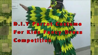 DIY Parrot Costume For Fancy Dress Competition.