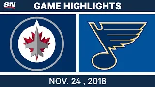 NHL Highlights | Blues vs. Jets - Nov 24, 2018