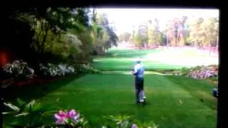 Tiger Woods laughs at his shot (2011 Masters)