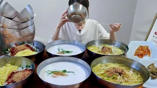 Noodles with peanuts, Bibim noodles MUKBANG