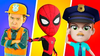 Policemen, Spiderman and Firemen Song 🚒 🚓 🚑 + More Lights Baby Songs