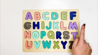Alphabet wood puzzle / ABC / Alphabet for kids / Learn letters 3+  kids/ English ABC / letters ABC
