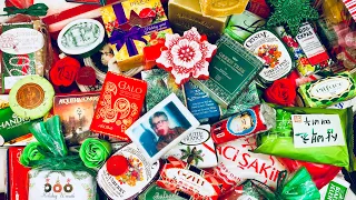 ❤️ Red & Green 2020 💚 ASMR Holidays Christmas Soap Haul ❤️ Opening Unboxing Unpacking Diverse Soaps