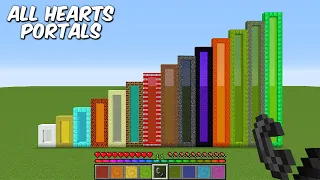 new nether portals with all different hearts in Minecraft