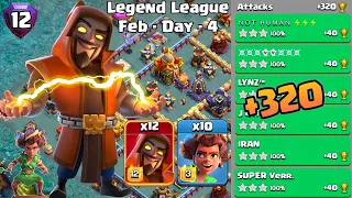 Th16 Legend League Attacks Strategy! +320 Super Wizard + Root Rider | Feb Day 4 | Clash Of Clans