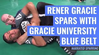 Rener Gracie Spars with Gracie University Blue Belt (Fully Narrated)