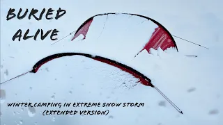 WINTER CAMPING IN A SNOW STORM, Buried Alive -  Extreme Heavy Snowfall Tent Camp Survival - Extended