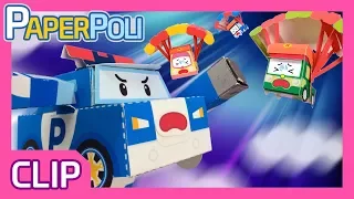 A parachute jump! Escape the dangerous Rainbow! | Paper POLI [PETOZ] | Robocar Poli Special