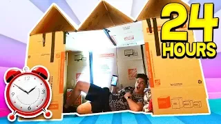 24 HOUR GIANT BOX FORT SURVIVAL CHALLENGE! 📦🏠 (With UNSPEAKABLE)