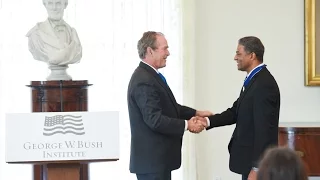 George W. Bush Presents Presidential Medal of Freedom in Person to Dr. Oscar Elias Biscet of Cuba