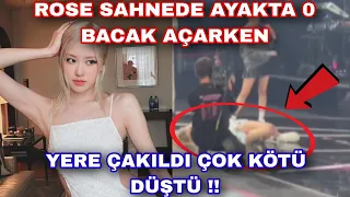 Rose sahnedeyken ayakta 0 bacak açarken yere çakıldı  !! Çok kötü düştü !!