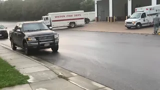 Wilton Wisconsin Volunteer Fire Department responding to barn fire