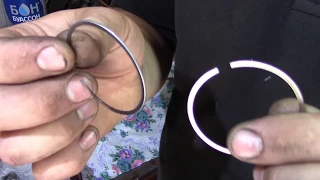 Как установить кольца в поршень