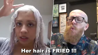 HER HAIR IS FRIED !!!  - Hairdresser reacts to Hair Fail #hair #beauty #hair #beauty