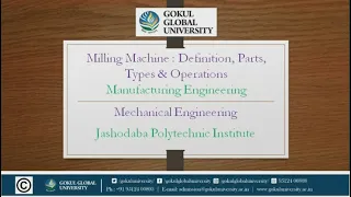 Milling Machine:Definition,Parts,Types & Operations - Manufacturing Engg_2 - Mechanical - JPI