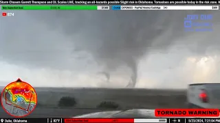 Multi-Vortex Tornado Near Altus, OK (5/23/24) - (Live Storm Chase Archive)