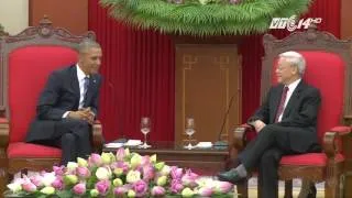 (VTC14)_Tổng thống Obama chào xã giao Tổng bí thư Nguyễn Phú Trọng