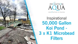 50,000 Gallon Koi Pond... 3 x Evolution Aqua K1 Microbead Filters