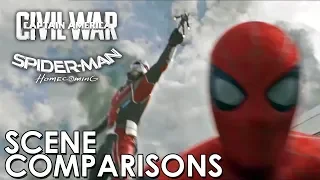 Spider-Man: Homecoming and Captain America: Civil War - scene comparisons