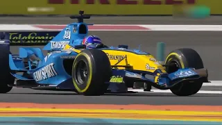 Fernando Alonso R25 F1 Sunday at Yas Marina. Alonso last day with the Renault R25 F1 Abu Dhabi 2020