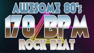 170 BPM - Awesome 80's Hard Rock Beat - 4/4 Drum Track - Metronome - Drum Beat