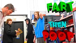 FARTING then POOPING on the FLOOR!!! (FART PRANK)