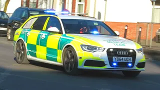 AWESOME SIRENS- STUNNING Audi Trauma Doctor + Police Cars & Fire Engines Responding!